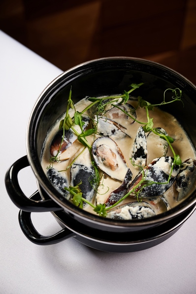 Мидии в соусе блю чиз